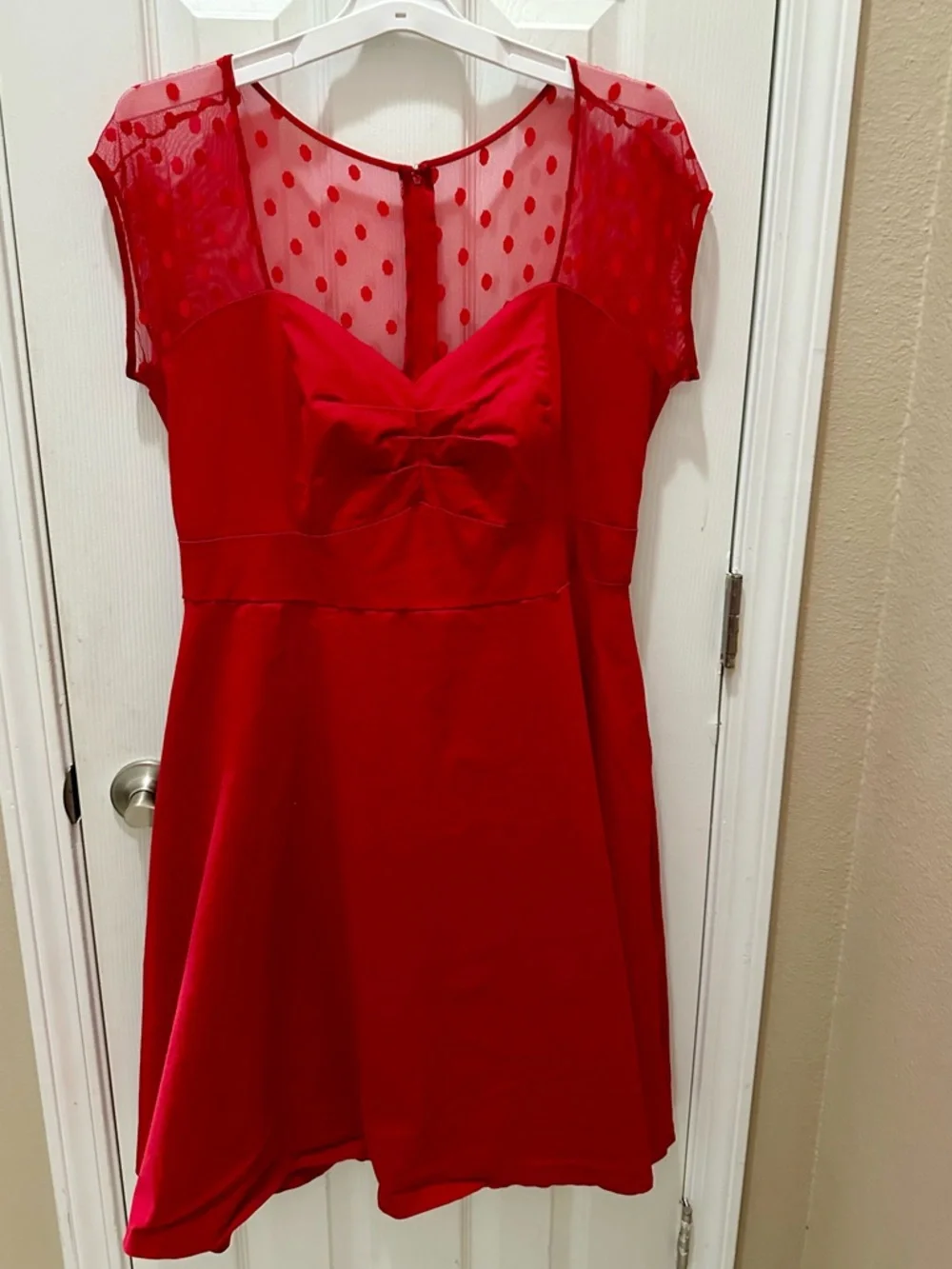 Torrid Red polka dot lace sweetheart swing dress size 16 - Picture 12 of 12